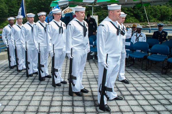 Sailors assembled in formation