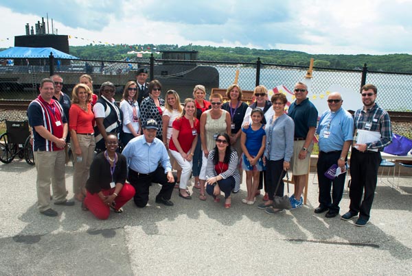 The VITAS team gathers outside at Naval Submarine Base New London