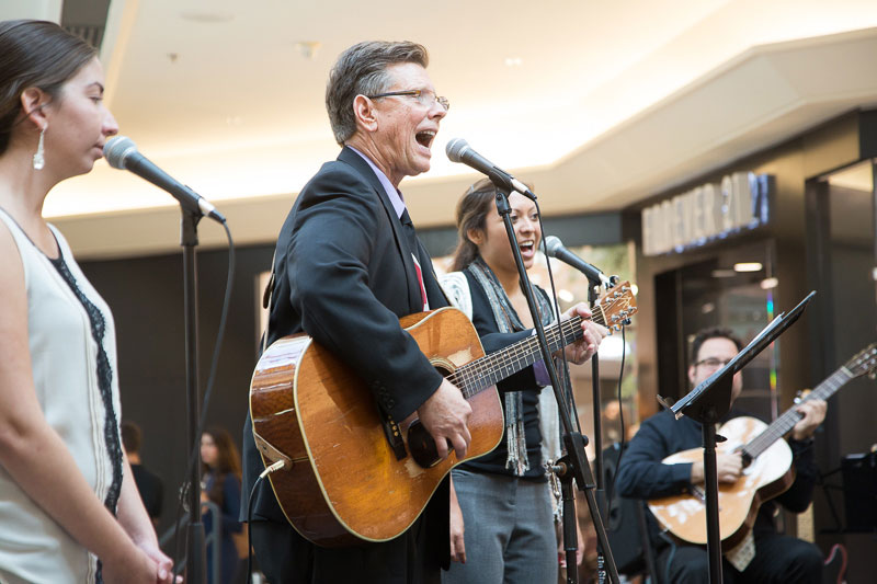 Dalton and Joseph Labonte play guitar and sing, accompanied by two female vocalists