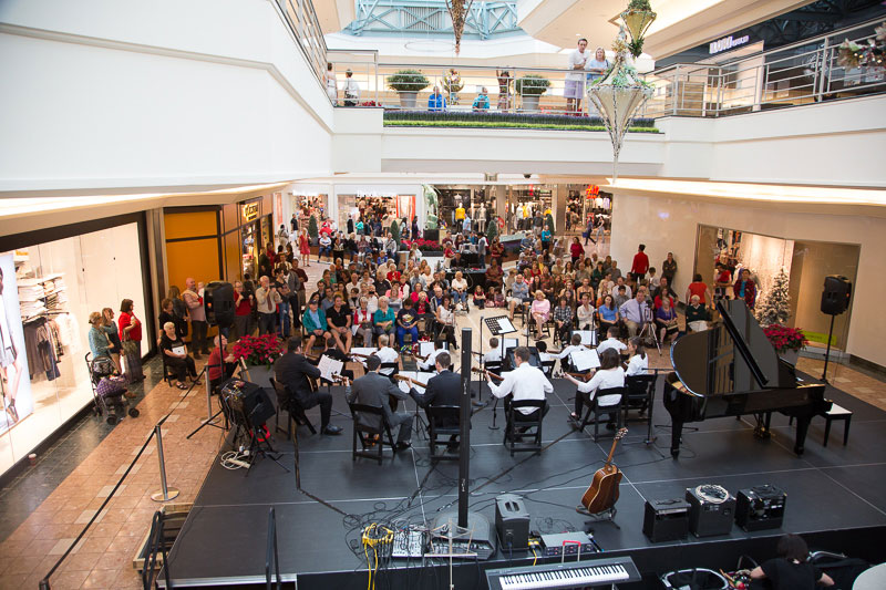 The stage and crowd from above