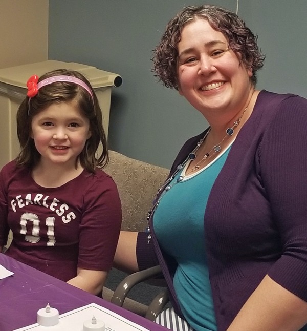 A young girl attends the Memory Bear reunion in Chicago in March 2019