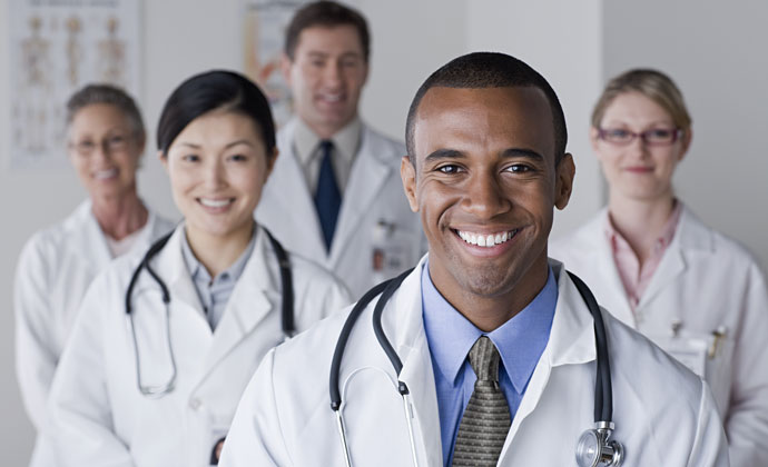 A group of physicians at an office