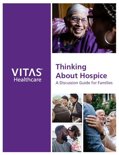 The cover of the Thinking About Hospice discussion guide