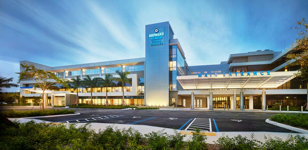 The exterior of Broward Health Coral Springs