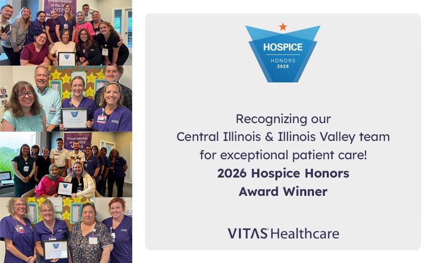 A collage of team members holding the award next to text recognizing them for their exceptional patient care