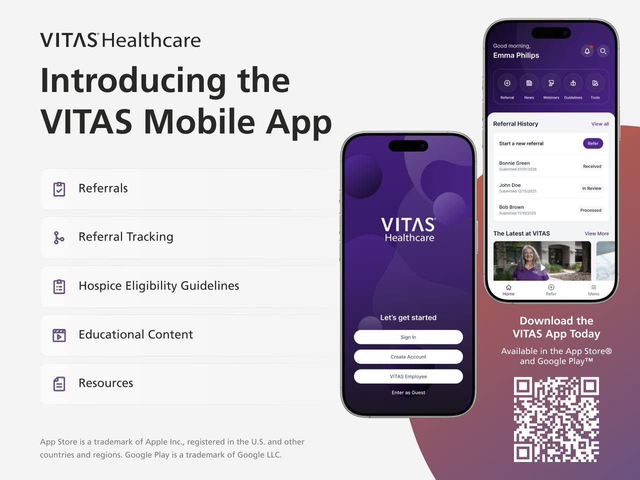 Graphic describing the features of the app
