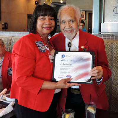 Deborah Mizell with veteran 