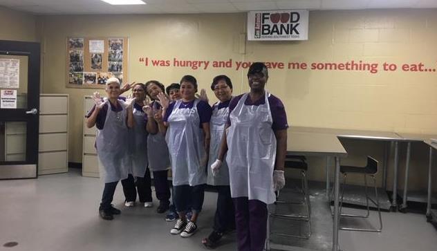 The VITAS team in the Haven for Hope kitchen