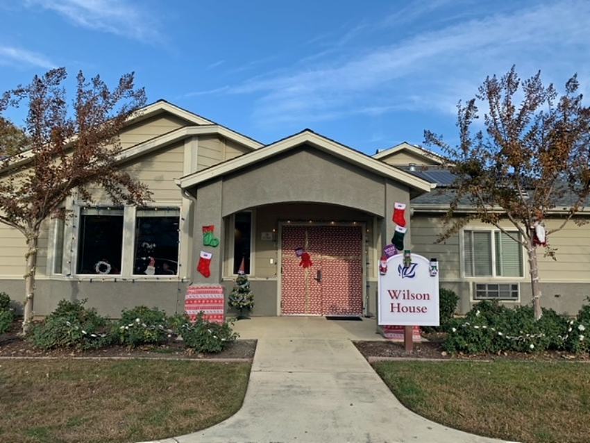 Exterior of Wilson House after decorating