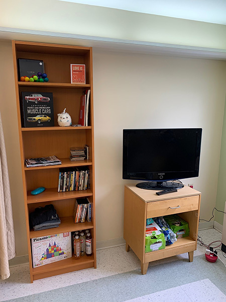 The bookcase that Adam built for his patient