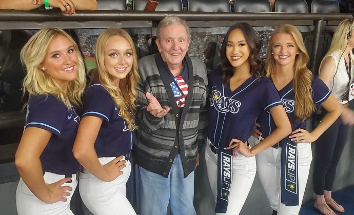 VITAS patient Frank Vela with the Tampa Bay Rays cheerleaders