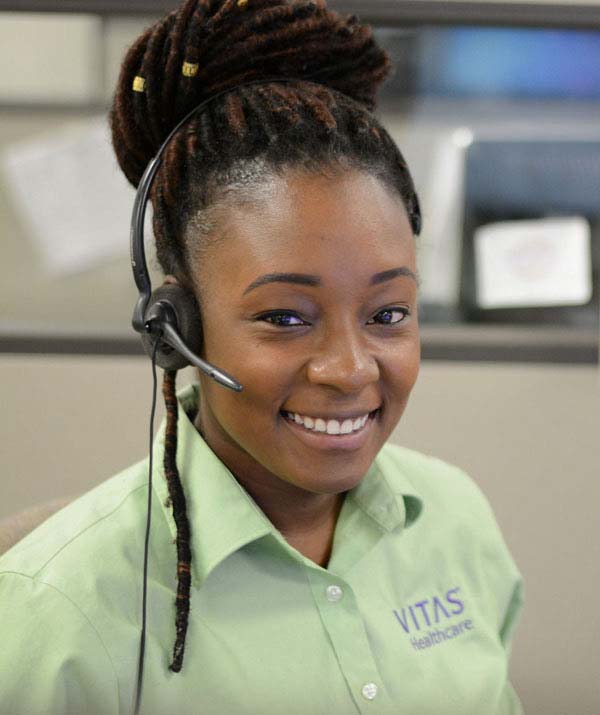 A VITAS team member ready to answer a call