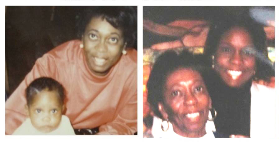Pamela as a baby, with her mother, Susan (left). Pamela as an adult, with her mother (right).