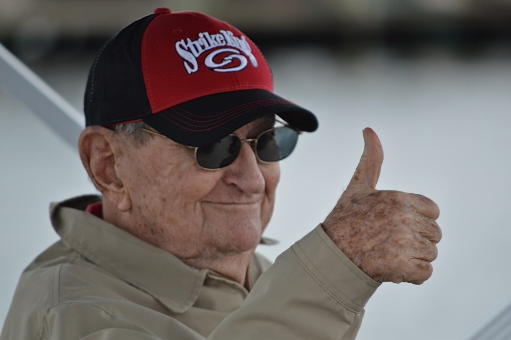 David Fletcher flashes a thumbs-up on his final fishing trip