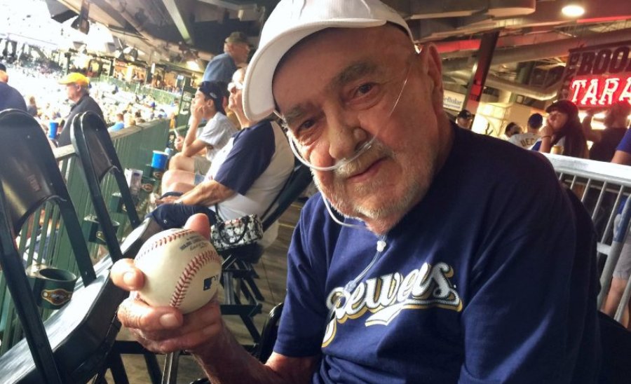 Russell holds the ball he received