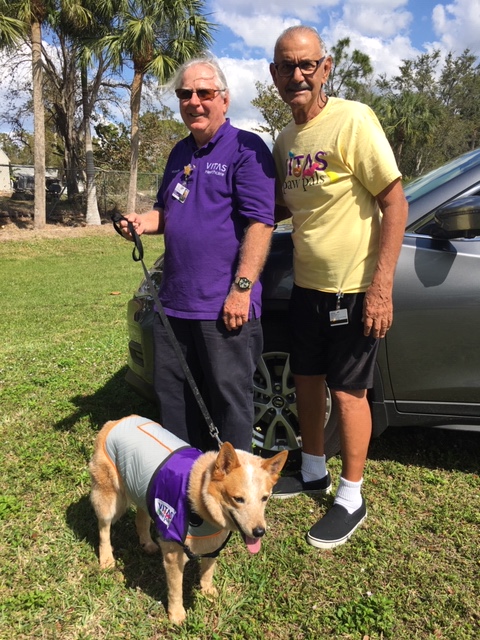 Art Dobberstein, Jim Orfely and Daisy the dog