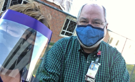 VITAS Admission Liaison Carole Quackenbush with Veterans Affairs Dr. Andrew Grubbs