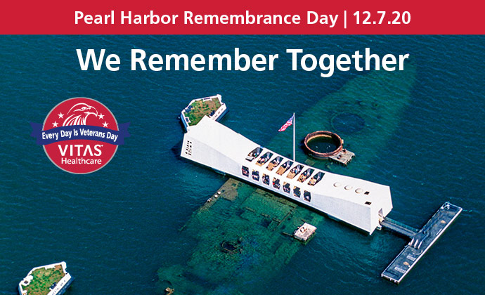 The Pearl Harbor National Memorial with the words We Remember Together