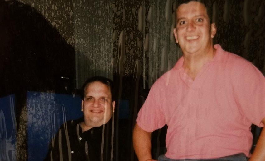 A family photo of VITAS patient Bob Bartolomeo and his brother, John, at Yankee Stadium