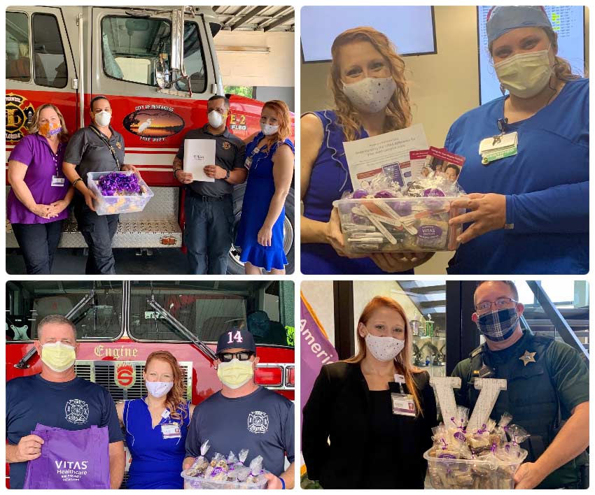 A collage of the Citrus team meeting with first responders in their community