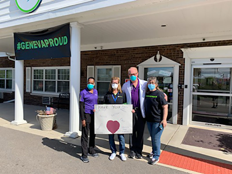 VITAS Hospice Aide Kathy Lewis, BRIA Administrator Patti Long, VITAS Nurse Bill Denton, and BRIA Nurse Lisa Adams