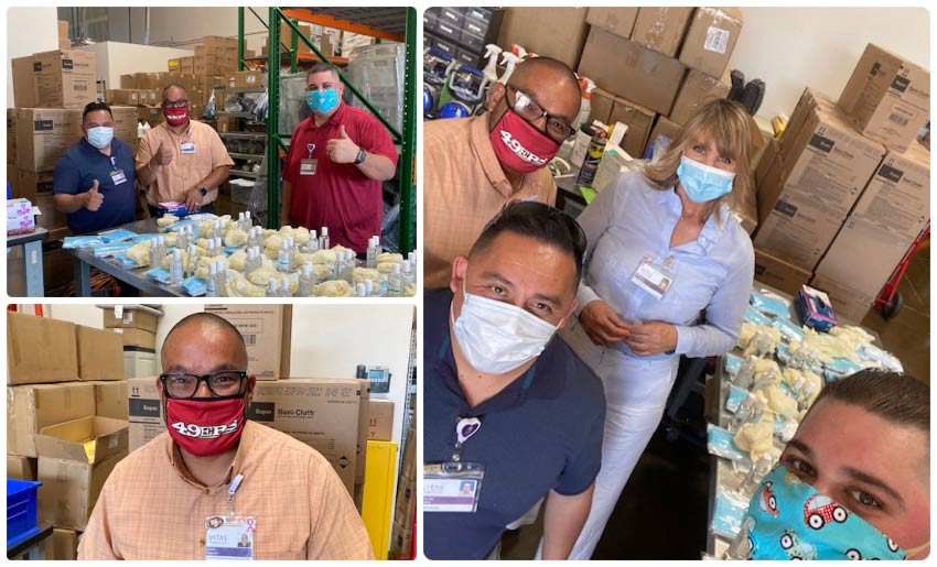 HME team members Daniel Gonzalez, warehouse supervisor; Ricardo Rivera, operations manager; Javier Ybanez, associate director of operations; and Melissa Connelly, senior vice president