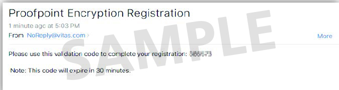 Isang screenshot na nagpapakita ng mensaheng may validation code