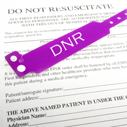 A DNR order and DNR bracelet
