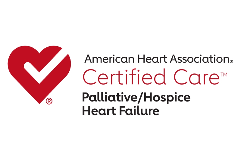 Logo Chăm sóc giảm nhẹ/Chăm sóc cuối đời cho Bệnh nhân Suy tim có chứng nhận American Heart Association Certified Care