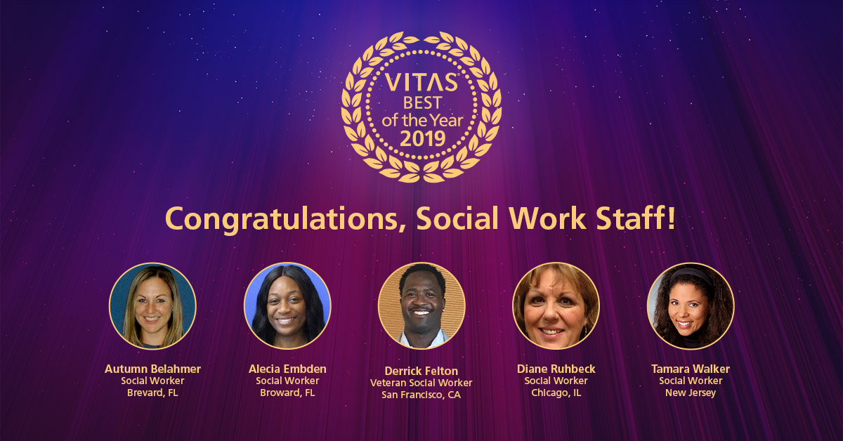 A collage of VITAS BEST social workers for 2019