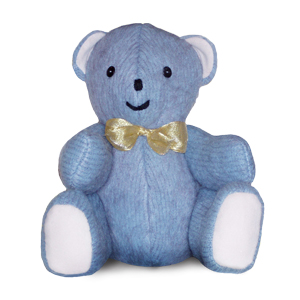A blue teddy bear